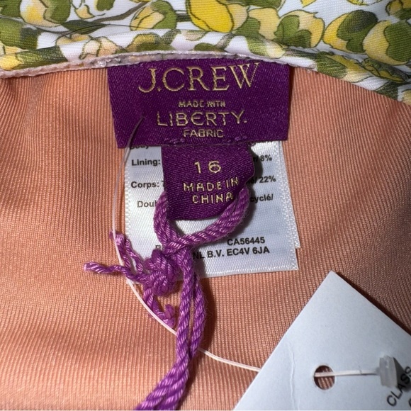 J Crew Plunge one-piece swimsuit in Liberty Eliza's Yellow fabric NWT Size 16 - Picture 12 of 12